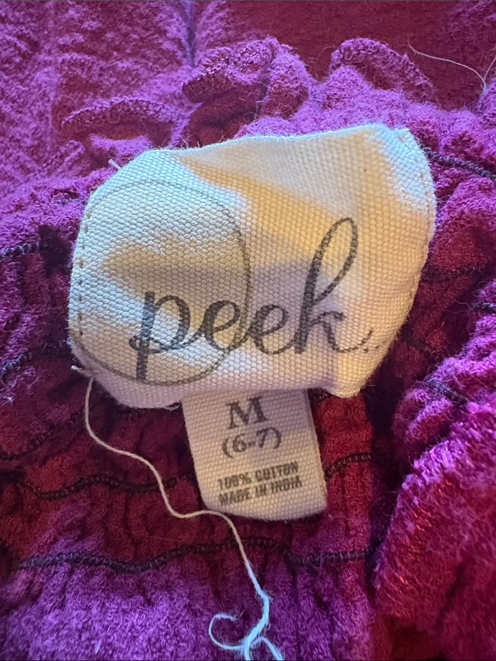 Peek Denim Shorts with Pink Embroidered Trim